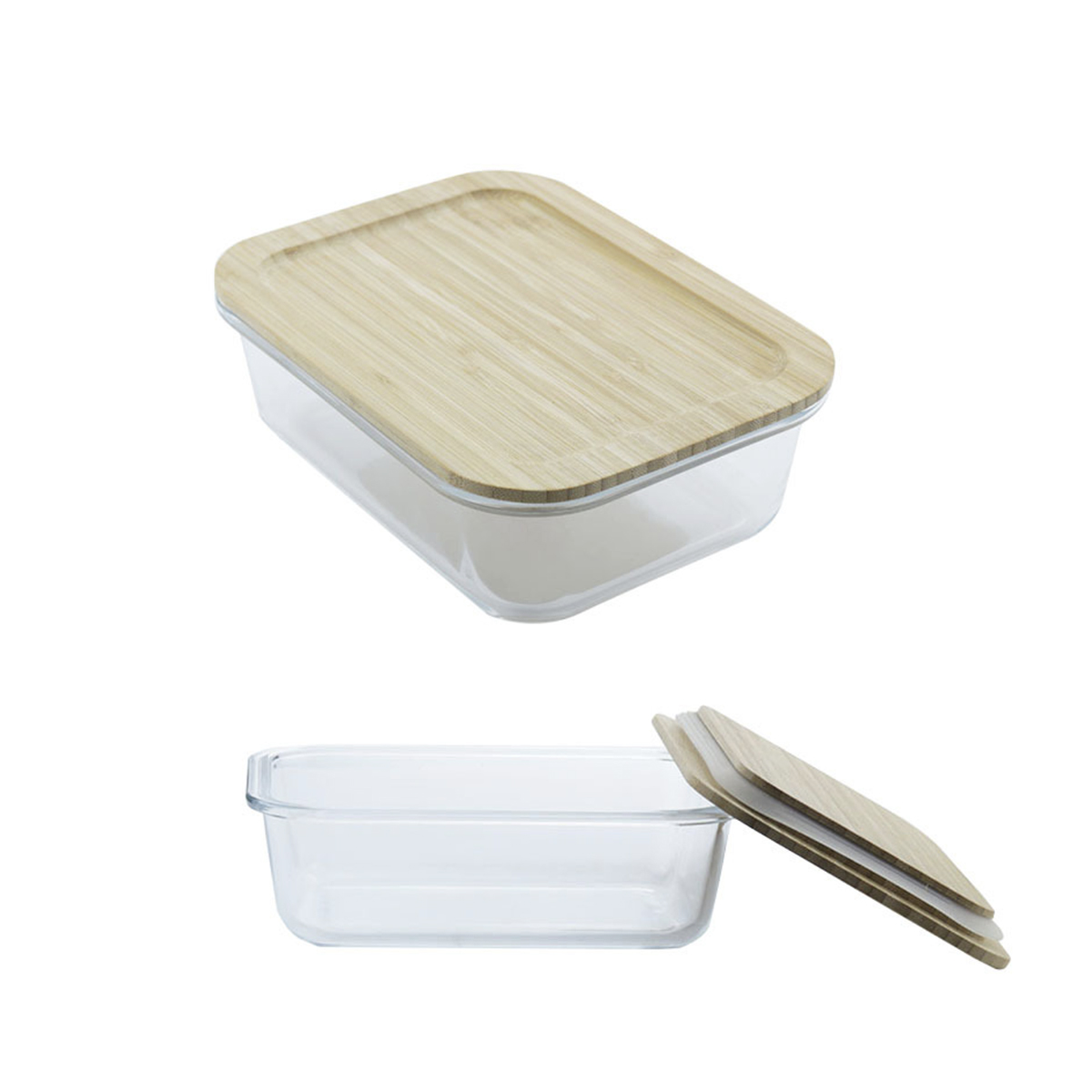 Bamboo Lid Glass Container